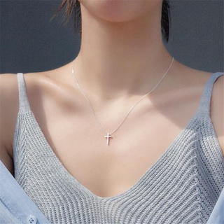 Elegant Cross Pendant Necklace for Women Girls Temperament Clavicle Chain Choker Simple Luxury Jewelry