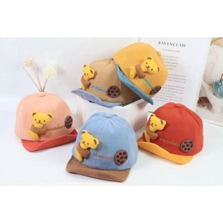 หมวกแก๊ปเด็กหมีคุ๊กกี้ นูน 3D น่ารัก สีสดใส