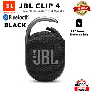 Jbl clip 4 ลำโพงพกพาไร้สาย กันน้ำ กันฝุ่น เชื่อมต่อการทำงานด้วยระบบบลูทูธ 5.1 ใช้งานได้ 10 ชม ***ประกันศูนย์ไทย 1 ปี***