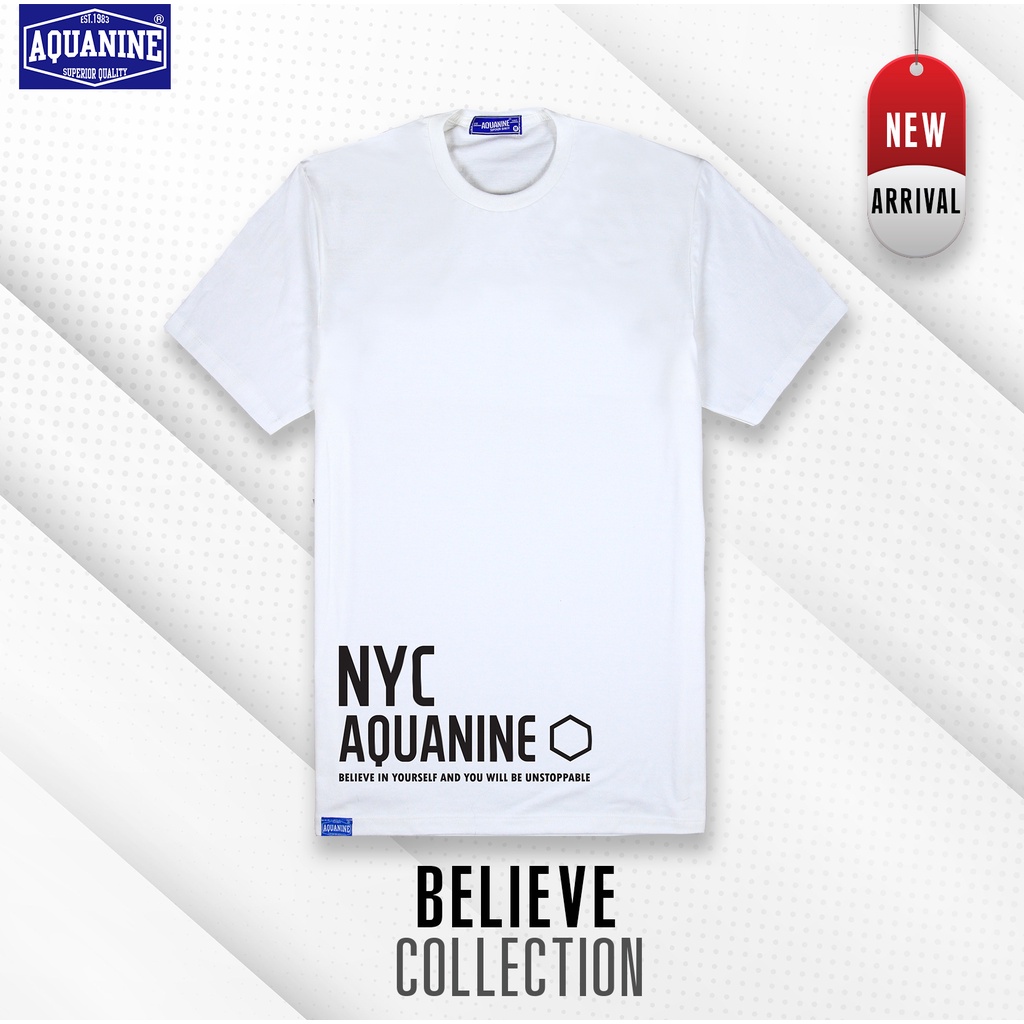 AQUANINE เสื้อยืดผู้ชาย เสื้อยืดผู้หญิง รุ่น BELIEVE มินิมอล สตรีท ลิขสิทธิ์แท้
