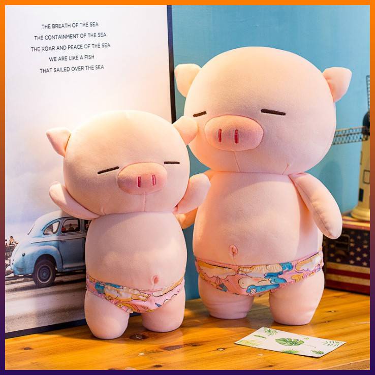 พร้อมส่ง ใหม่ตุ๊กตาของเล่นนุ่มกางเกงว่ายน้ำตุ๊กตาหมูมิ่งขวัญหมูของขวัญตลกสาวหมอน 25 ซม. / 40 ซม. / 50 ซม. / 60 ซม.