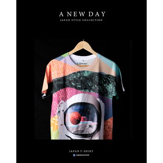 A NEW DAY 138  เสื้อยืดสไตล์ญี่ปุ่น japan tattoo ลาย อวกาศ GALAX