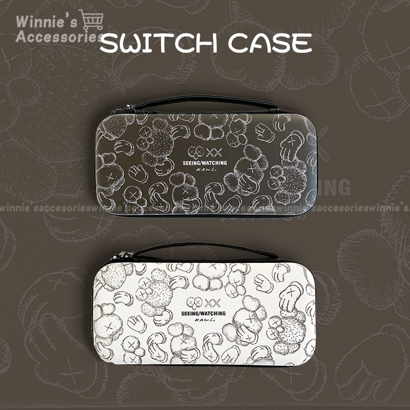 Kaws Switch Bag สำหรับ Nintendo Switch NS Portable Storage Bag Cartoon Shock-Proof Elastic Band Switch Lite Case Cover