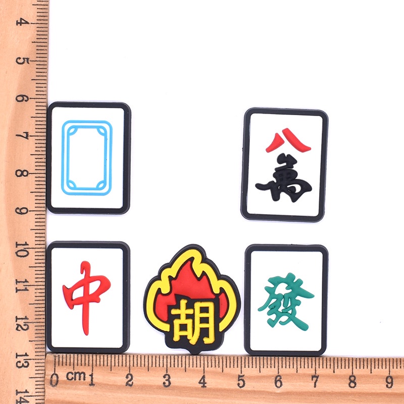 น่ารัก DecoLovely Mahjong (5 ประเภท) Mahjong Facai / Mahjong Hongzhong Charm ปุ่ม / รองเท้าน่ารัก Di