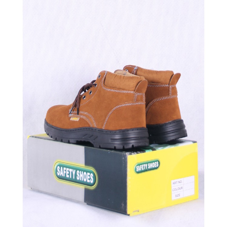 รองเท้าเซฟตี้ หนังกลับ หุ้มข้อ  #031 หัวเหล็ก พื้นเสริมแผ่นเหล็ก safety shoes