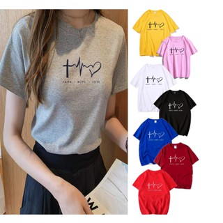 ⚡️ พร้อมส่ง⚡️ Jesus christian faith tshirt unisex fashion FAITH HOPE LOVE