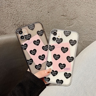 เคสป้องกันโทรศัพท์มือถือ ลายหัวใจ สําหรับ Apple Iphone 12pro xsmax 11 13 678plus Xr