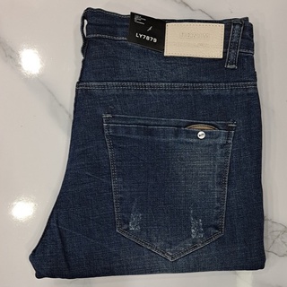 กางเกงยีนส์ผู้ชาย กางเกงผู้ชาย ยี่ห้อDENIM FASHION JEANS รหัส MT3059 สียีนส์เข้ม กางเกงยีนส์ยืด,ขาเดฟ,ซิป