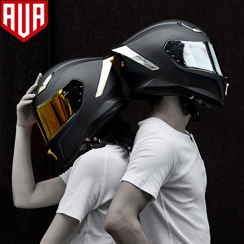 AVA Lightning Helmet Carbon Fiber Motorcycle Men s and Women Summer