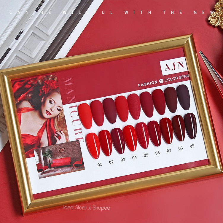 สีเจล สีทาเล็บเจล AS ( รหัส AJN ) สีแดง 9 เฉด 15ml รูปที่ 5
