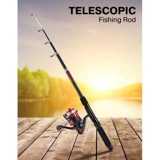 ☸ที่ตกปลา เบ็ดตกปลา รอกตกปลา 1.65 เมตร อุปกรณ์ตกปลา Telescopic Fishing Rod♂