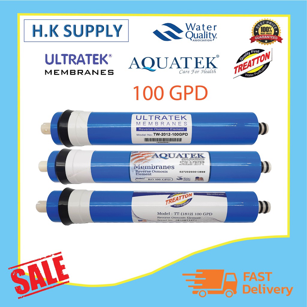 ไส้กรองน้ำ Aquatek ไส้กรอ งเมมเบรน 100 GPD RO Membrane Ultratek Treatton Unipure Filmtec Starpure Hy