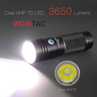 ไฟฉาย WOWTAC A5​ CREE XHP70 3650 Lumens แถมแบตเตอรี่ ชาร์จ​ USB​ ในตัว