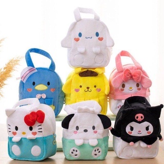 พร้อมส่ง กระเป๋าถือ ผ้าขนนุ่ม ลายการ์ตูน sanrio น่าร๊ากกก ❤️