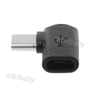 90 DEGREE อะแดปเตอร์แปลงเชื่อมต่อข้อมูล Niki 90 องศา Type C Male To Micro Usb Female 1 ชิ้น