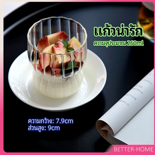 ถ้วยแก้วไอศครีม ถ้วยโยโยเกิร์ต ดีไซน์เก๋ glass cup