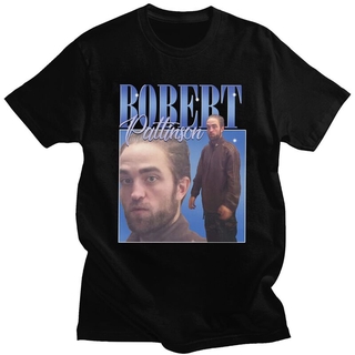 เสื้อยืดพิมพ์ลายเสื้อยืดแขนสั้นพิมพ์ลาย Robert Pattinson Standing Meme สําหรับผู้ชาย