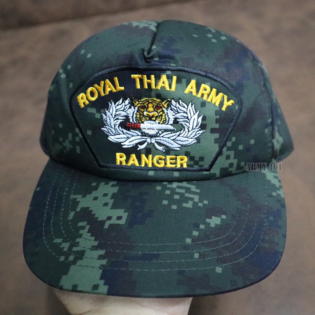 หมวก รบพิเศษ จู่โจม เสือคาบดาบ RANGER กองทัพบก ทบ คุณภาพดี บุฟองน้ำ ใส่สบาย   สีดำ ลายพราง - รูปที่ 2