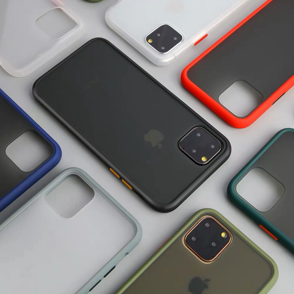 พร้อมส่ง Case iP 12 12Pro 12Pro Max 12mini เคสกันกระแทก ปุ่มสีผิวด้าน ขอบนิ่มหลังแข็ง เคสโทรศัพท์ ไอ