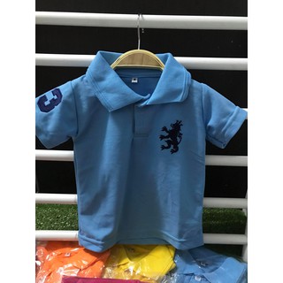 เสื้อโปโลเด็ก อายุ 1-5 ขวบ สีฟ้า(ลายสิงโต)