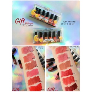 NEE CARA mini set matte lip glaze 6 แท่ง**ของแท้ พร้อมส่ง