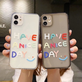 458 เคส -พร้อมส่งในไทย-เคสซิลิโคนใส สกรีนลายHaveAniceDay TPU นิ่ม  อุปกรณ์ป้องกันมือถือ