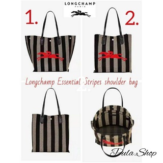 Size L 💕ลองชอม L.C Long Essential Stripes shoulder bag 001