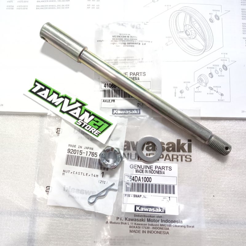 ด้านหน้า AXLE NINJA RR R SS ชุดต้นฉบับ KGP 41068-0583 92015-1765 550AA30 410AA1400