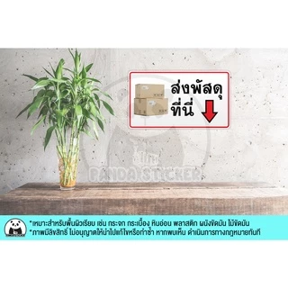 ส่งพัสดุที่นี่ สติ๊กเกอร์ PVC กันน้ำ ทนแดด สีสด สำหรับติดรับพัสดุ