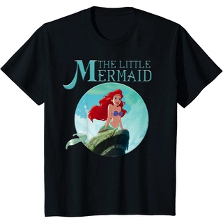 เสื้อยืดผ้าฝ้ายราคาระเบิดเสื้อยืด พิมพ์ลายกราฟิก Disney Little Mermaid Ariel Splash RockS-3XLL XL  XXL 3XL