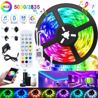 สายไฟ Led บลูทูธ 30 เมตร RGB 5050 SMD ยืดหยุ่น กันน้ํา 2835 ไดโอด DC WIFI พร้อมอะแดปเตอร์