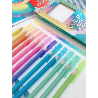 สีไม้พาสเทล 12 สี และ 24 สี ตรา Little tree หรือ Maped มาเพ็ด pastel colour pencils สีสวย ระบายง่าย