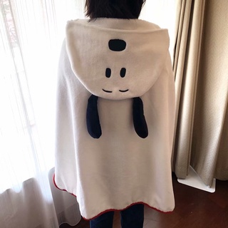 เสื้อคลุมไหล่ มีฮู้ด ผ้าฟลีซ ลายการ์ตูน Snoopy Charlie Confused Tucker อเนกประสงค์ สําหรับนักเรียน