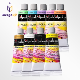 สีอะคริลิค แบบหลอด ศิลปากรประดิษฐ์ 60 ml. Silpakorn Acrylic Colors สีศิลปากร