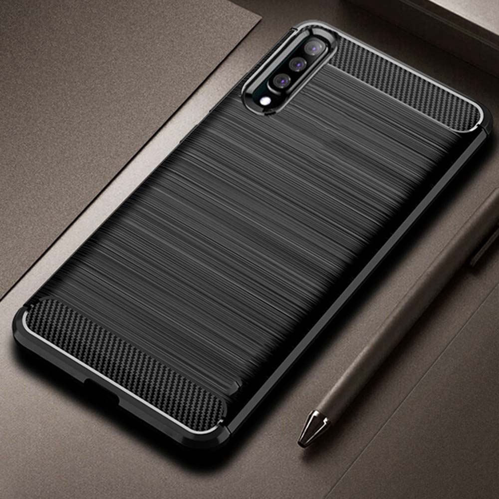 เคสโทรศัพท์ แบบคาร์บอนไฟเบอร์ TPU นิ่ม บาง ผิวด้าน สำหรับ Samsung Galaxy A7 2018 A12 A31 A51 A21S A50S A30S A52 A72 A53 A73 A30