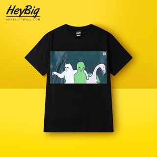 T-shirt  เสื้อยืดแขนสั้น พิมพ์ลายแมว  Friends Alien BOX แบบเรียบง่าย สําหรับผู้ชายS-5XL