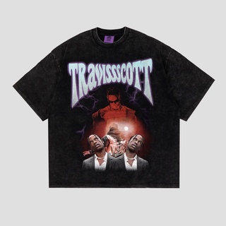 เสื้อยืด โอเวอร์ไซซ์ พิมพ์ลาย Travisscott สีฟ้า