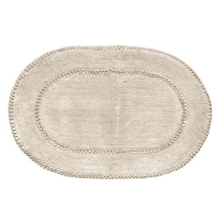 พรมเช็ดเท้า Oval Frill รุ่น T015-1 ขนาด 45 x 70 ซม. สีเบจ พรมเช็ดเท้า Doormat Oval Frill Model T015-1 Size 45 x 70 cm. B