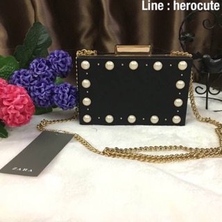 ZARA FAUX PEARL MINAUDIÉRE ของแท้ ราคาถูก