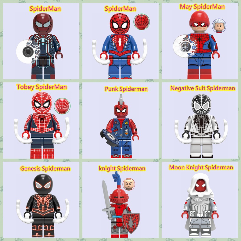 Lego ของเล่นตัวต่อ ตุ๊กตา Marvel Spider-Man เข้ากันได้กับของเล่นเด็ก