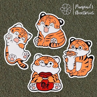 ʕ •ᴥ•ʔ ✿ พร้อมส่ง : เข็มกลัดเซ็ทเสือโคร่งนำโชค | Lucky Tiger Enamel Brooch Pin Set.