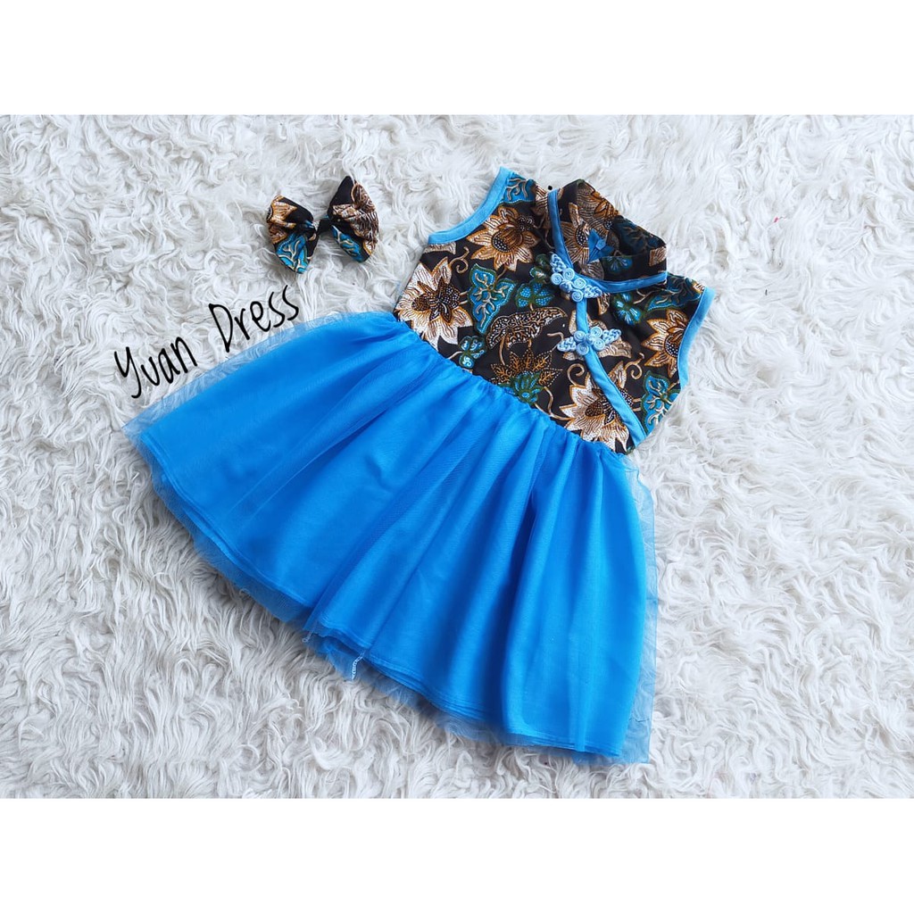 YUAN CHILDRENS DRESS / เสื้อผ้าปีใหม่ / ชุดเด็กผู้หญิง / ชุดสี YUAN TURKISH 6-8 ปี (พร้อมสต็อก)