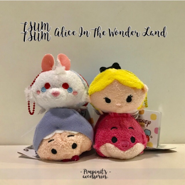 ʕ •ᴥ•ʔ ✿ พร้อมส่ง : พวงกุญแจตุ๊กตาอลิซในดินแดนมหัศจรรย์ซูมซูม | Alice in Wonderland Disney Tsum Tsum