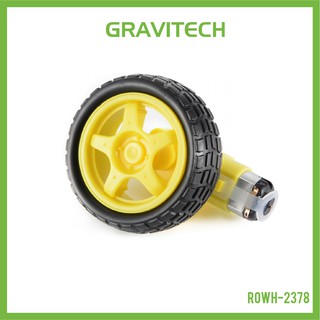 [Gravitechthai]65mm Wheel Set with DC Geared Motor 3-12V 120RPM@3V - Yellow