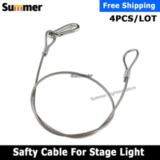 4pcs Stainless Steel Rope 4mm Thickness 80cm Wire Safety Cables With Looped Ends For 7R 230W Beam Light Tough Security