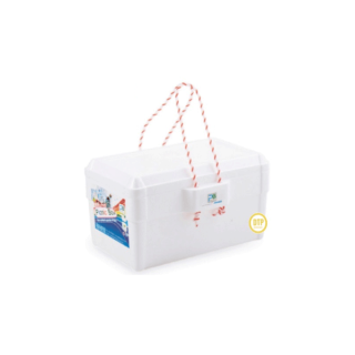 กล่องโฟม ความจุ10kgเก็บความเย็น แช่อาหารได้ ใส่น้ำแข็ง แบบมีหูหิ้ว สีขาว/ลังโฟม ปิคนิค picnic
