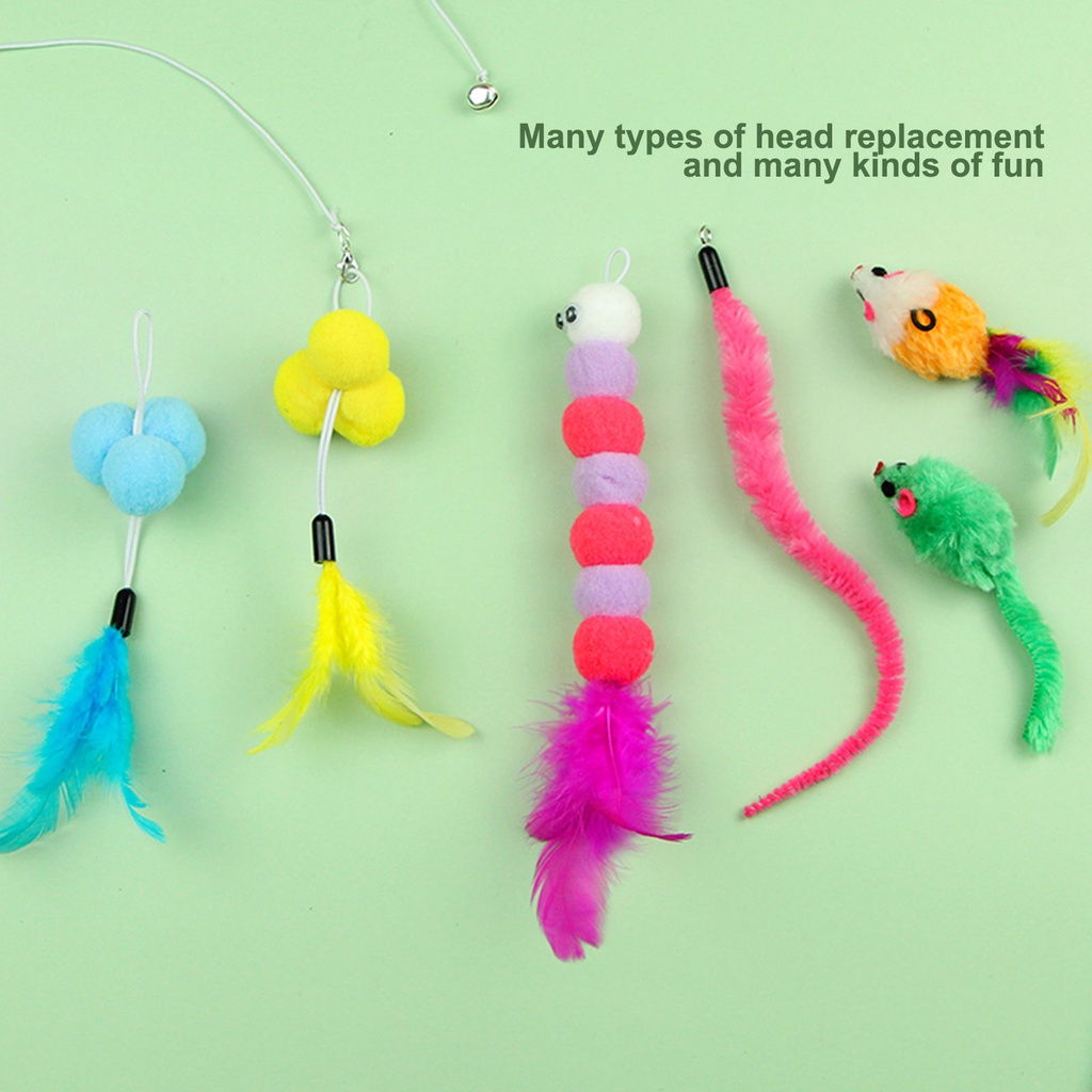 ติดแมวตลกCat Feather Toy Hanging Set Cat Toys For Indoor Cats Cat