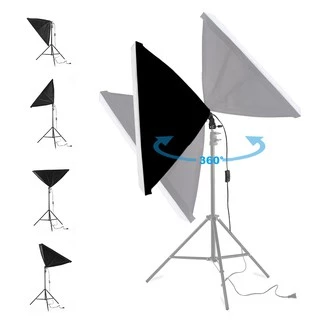 สตูดิโอถ่ายภาพ ไฟต่อเนื่อง ไฟสตูดิโอ 50x70 Softbox มีสองชุดเหมือนในรูปพร้อมหลอดไฟE27105W