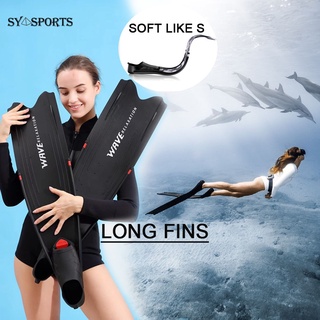 Diving Fin ตีนกบ ครีบดำน้ำ อุปกรณ์ดำน้ำ ของมืออาชีพ สำหรับผู้ใหญ่ Long Free diving Fins