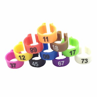 100 ชิ้น NO.1-100 แหวนขาสี 10 มม. โลโก้การจัดการนกนกพิราบไก่…